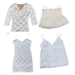 Y2K white lace Trim Tops 15 pcs At 1032