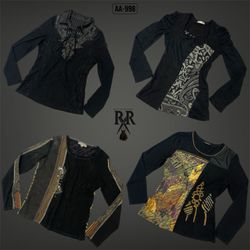 Y2K Black Rave Full Sleeve Tops (AA-998)
