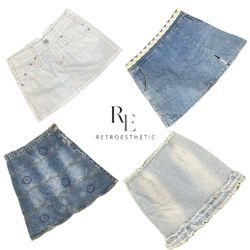 Y2K paris Hilton Era Girl Denim Mini Skirts RE-339..