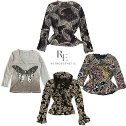 Y2K National Vibe Girl Printed Full Sleeve Top RE-..