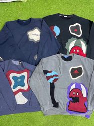 Upcycled mixed branded patchwork sweatsh..