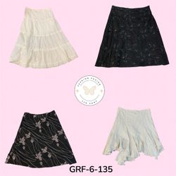 Stylish High-Waist Cotton Skirt – Black & White Cl..