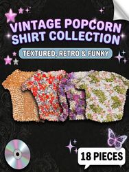Popcorn Texture Tees — soft, tactile, retro-chic