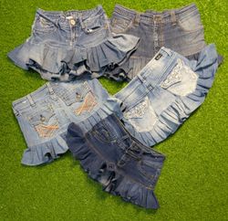 6240 - Upcycled Denim Mini Skirts