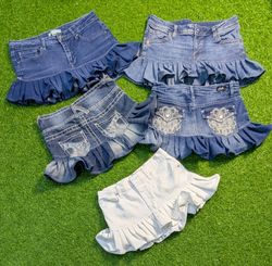 6246 - Upcycled Mini Denim Skirts