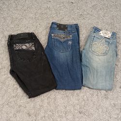 MISS ME & TRUE RELIGION DENIM JEANS & SHORTS - BUN..