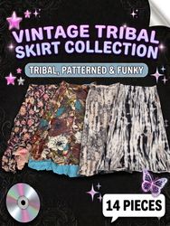 Vintage Tribal Skirt Collection – 14 Pieces