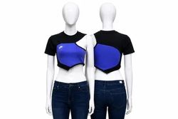 CR1853 UPCYCLED ASYMMETRIC SPORT CROP TOP