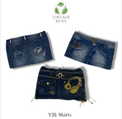 Y2K Denim Mikro-Mini-Röcke