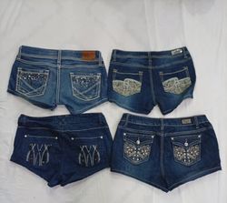 CR9147 UPCYCLED Y2K MINI DENIM SHORTS
