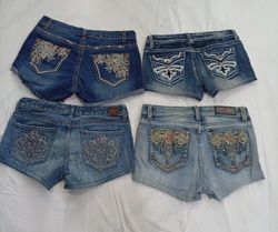 CR9151 UPCYCLED Y2K MINI DENIM SHORTS