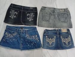 CR9154 UPCYCLED Y2K MINI DENIM SKIRTS