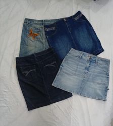 CR9155 Y2K MIDI DENIM SKIRTS