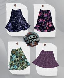 Y2K Floral Fusion Poly Skirt