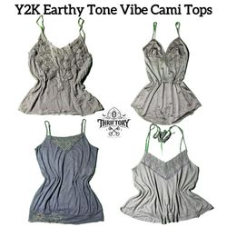 Y2K  Earthy Tone Vibe Cami Tops TY-048
