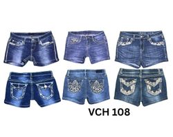 Y2k embroidered micro mini shorts VCH 108