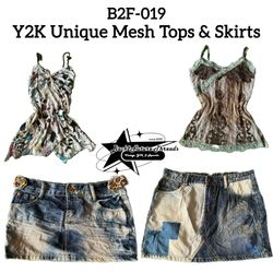 Y2K Unique Mesh Tops & Skirts (B2F-019)