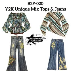 Y2K Mix Long Sleeves Tops & Jeans (B2F-020)