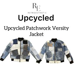 Upcycled Patchwork Versity Jacket