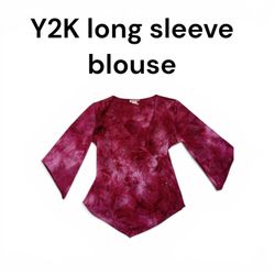 Y2K long sleeve blouse