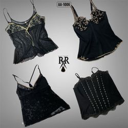 Y2K Black Gothic Cami Tops (AA-1006)