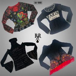 Y2K Black Rave Full Sleeve Tops (AA-1008