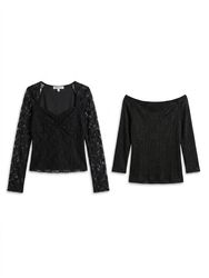 (FV-1709) Y2K Black Aesthetic Mesh Tops