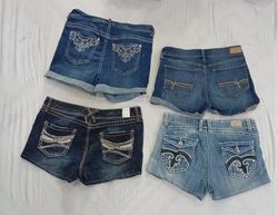 CR9146 Upcycled Y2K Mini Denim Shorts