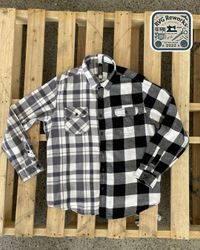 Upcycled Split Check Flannel Shirt