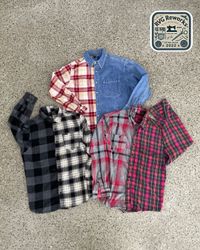 25 pcs Exact Upcycled Split Check Flannel Shirt