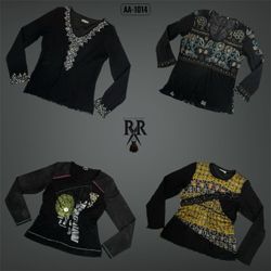 Y2K Black Rave Full Sleeve Tops (AA-1014)