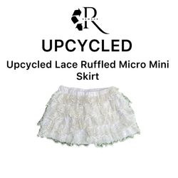 Upcycled Lace Ruffled Micro Mini Skirts