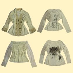 Vintage Fairycore Long Sleeve Tops
