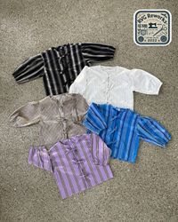 25 PCS Exact Upcycled Plaid Lace-Up Blouse.
