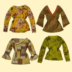 Vintage Earth Tone Fairycore Tops