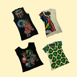 Y2K Graphics Printed Tops Ft Desigual