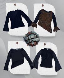 Y2K Dark Angel Poly Blouse