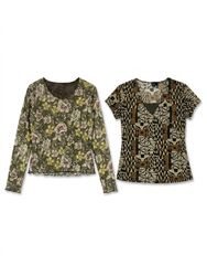 (FV-1723) Vintage Earth Tone Boho Tops