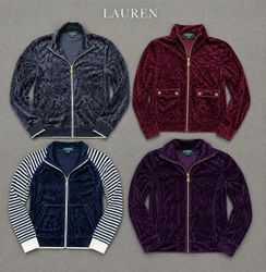 ✨ Lauren Ralph Lauren Women's Velour Zip-Up Jacket..