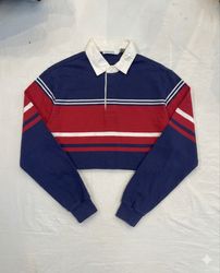 Upcycle Rugby Shirts Long Sleeve Crop Tops