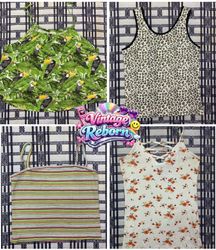 Y2K Vintage Cami & Tank Top Bundle – Tropical, Leo..