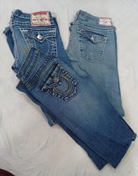 CR9251 Vintage True Religion Flare and Straight Je..
