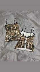 Upcycled Realtree Lace-Up Tops