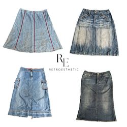 Y2K NYC IT GIRL DENIM MIDI SKIRT RE-3404