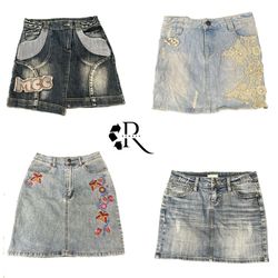 Y2K Unique Girl Denim Midi Skirts RW-2142