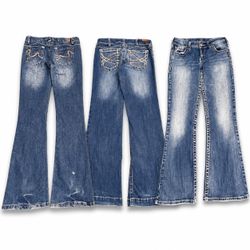 Y2K Embellished Embroidered Bootcut Jeans