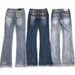 Y2K Embellished Embroidered Women Jeans