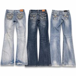 Y2K Embellished Embroidered Women Jeans