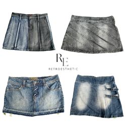Y2K Paris Hilton Era Gir Denim Mini Skirt RE-3405