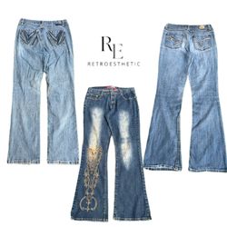 Y2K Natural Vibe Girl Denim Jeans RE-3406